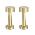 Produktbild: 2x Akku Tischleuchte Gold Touchfunktion 3 Weisstöne Nachttischlampe Dimmbar