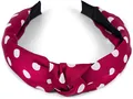 Produktbild: styleBREAKER Damen Haarreif mit Punkte Muster und Knoten im Retro Style, Rockabilly, Vintage Look, Haarband, Headband 04026015, Farbe:Bordeaux-Rot-Weiß