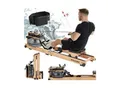 Produktbild: tectake® Holzrudergerät, aus massiver Buche, klappbar, 6-fach verstellbare Pedale, mit LCD-Anzeige, flexibler Handyhalterung und Bluetooth