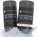 Produktbild: NASSWERK Mini Chlortabletten für Whirlpool 5g (2kg) | Chlortabs 5g schnelllöslich für Pool & Planschbecken | Reinigungstabletten zur Schockchlorung, Stoßchlorung & Dauerdosierung | Chlor Tabs klein