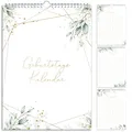 Produktbild: Geburtstagskalender undatiert Geburtstagsplaner Wandkalender A5 immerwährend Jahresunabhängig Kalender Geburtstagsübersicht zum Aufhängen Eukalyptus Design Grün Blätter