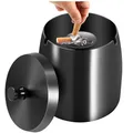 Produktbild: Aschenbecher für Draussen Aschenbecher für den Außenbereich Mit Deckel, Stainless Steel Ashtray for Outdoors, with Non-Slip Base for Outdoor and Indoor Use