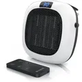 Produktbild: Brandson Steckdosen Heizlüfter 700W mit Fernbedienung, Thermostat, Timer 1-12 Stunden, Automatische Abschaltung, Überhitzungsschutz, Weiß