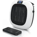 Produktbild: Brandson Steckdosen Heizlüfter 700W mit Fernbedienung, Thermostat, Timer 1-12 Stunden, Automatische Abschaltung, Überhitzungsschutz, Weiß - Weiß