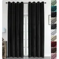 Produktbild: Beautex Verdunkelungsvorhang Samt Vorhang Ösen Gardine Velvet blickdicht abdunkelnd (1 St), Ösen, abdunkelnd schwarz 140 cm x 175 cm