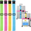Produktbild: 12x Kofferband Set farbig - Koffergurt besonders auffällig - Gurtband für Koffer & Gepäck - Luggage Strape