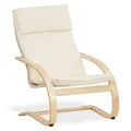 Produktbild: Homestyle4u 2404, Relaxsessel Schwingstuhl mit Armlehne Schwingsessel Wohnzimmer Relax Stuhl Bezug Beige Creme