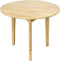 Produktbild: QLLY Runder Holztisch 80 cm Esszimmer Küche Massivholz Naturholz