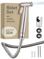 Produktbild: Bidet Brause Set Schlauch + Halter Dusche Edelstahl Hand WC Duschkopf Hygiene Po