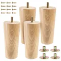 Produktbild: Möbelbeine aus Massivholz, 13 cm, für Sofa, Couch, Bett, Sessel, Schrank, konische beine mit vorgebohrten M8-Schrauben, 4 Stück
