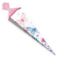 Produktbild: ITENGA Schultüte Schmetterlinge ELARA 85cm 6eckig rosa weiß Mädchen Zuckertüte