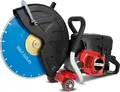 Produktbild: EBERTH Benzin Trennschleifer Motorflex Trennschneider für Nass- und Trockenschnitt (350mm Trennscheibe, 2-Takt Motor mit 3 kW, 64,6 ccm Hubraum,