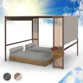 Produktbild: Gartenpavillon Gazebo 3x3 m Solar-Panel LED Beleuchtung Pergola wasserabweisend