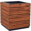 Produktbild: VIVANNO Pflanzkübel Holz BLOCK Würfel, Akazienbraun gestreift - 43x43x46 cm - Braun