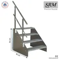 Produktbild: Standtreppe freistehend Treppe 4 Stufen verzinkt 60 - 160 cm Breite, 84 cm Höhe