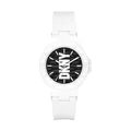 Produktbild: DKNY Damenuhren Chambers, QuarzDreizeiger Uhrwerk, 36MM Weißes Nylongehäuse mit PolyurethanArmband, NY6657