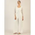 Produktbild: Apart Jumpsuit mit kurzem Spitzenjäckchen weiß 36