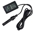 Produktbild: ARCELI 1 STÜCKE 2-in-1 Digital LCD Embedded Thermometer Hygrometer mit Externe für Reptil Inkubator Aquarium Geflügel - Schwarz