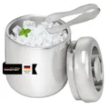 Produktbild: bremermann Eiswürfelbehälter mit Zange, Edelstahl-Eiskübel mit Deckel 1,5l, rund
