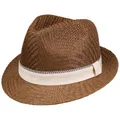 Produktbild: bugatti Revik Trilby Strohhut Strohtrilby Sommerhut Sonnenhut Gartenhut Strandhut Herren - Frühling-Sommer Frühjahr Sommer - L (58-59 cm) braun
