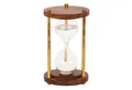Produktbild: NKlaus Sanduhr Nautische Sanduhr 3 Säulen Messing/Holz 30min. 17,5x10cm Maritime Deko