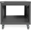 Produktbild: DIGITUS 8HE AVS Rack, 420 x 507 x 460 mm Gewindelöcher, Rollen, schwarz