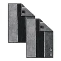 Produktbild: 2 Stück Joop! Frottier  Gästetuch 1658-97 Lines Schwarz 30x50