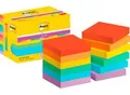 Produktbild: POST-IT Haftnotizen Super Sticky Notes Playful 622-12SS-PLAY, 51 x 51 mm, wiederablösbar, cellophanfrei verpackt, farbig, 12 x 90 Blatt