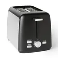 Produktbild: Amazon Basics 2-Scheiben Toaster mit 7 Bräunungsstufen, Extra Breite Schlitze, Brötchenaufsatz, Herausnehmbare Krümelschublade, 800W, Schwarz