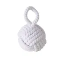 Produktbild: Boltze Türstopper Knoten Strick mit Schlaufe – als Buchstütze, Fensterstopper & Türhalter, dekorativer Stopper für Tür und Fenster im Innenraum, beschwert mit 1,5 kg Gewicht (Weiß)