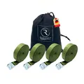 Produktbild: REMIDEY Spanngurte mit Klemmschloss – Zurrgurt lang- Set - Grün - 5m - 4 Stück - DIN EN12195-2 - Belastbarkeit bis 250kg - Befestigungsgurt für Motorrad Camping Fahrradträger Transport