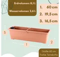 Produktbild: GarPet Blumenkasten Blumenkasten Fensterbank Balkon Kasten Wasserspeicher Halter 50 60 80