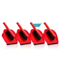 Produktbild: 4 Stück Kehrschaufel Rot Handfeger mit stabilen robusten Borsten Kehrset