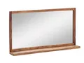 Produktbild: Woodkings Sydney Bad Spiegel I 105x60 cm Holzrahmen Akazie hell I Badspiegel mit Ablage I Wandspiegel Badezimmer