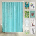 Produktbild: arteneur® - Holz Türkis - Anti-Schimmel Duschvorhang 180x200 - Recycelt mit Öko-Tex Standard 100 - Beschwerter Saum, Blickdicht, Wasserdicht, Waschbar, 12 Ringe & E-Book mit Reinigungs-Tipps