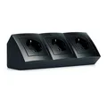 Produktbild: Flair Schwarz matt Steckdosen-Block 3-fach 45°Grad Ecksteckdose McPower