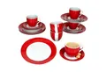 Produktbild: MamboCat Kaffeeservice 18tlg Kaffeeservice Variant Rot Porzellan 6 Personen, Porzellan