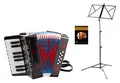 Produktbild: Classic Cantabile Bambino Kinder-Akkordeon Set (8-Bass Kinder-Akkordeon mti 17 Tönen, Tasche & Schultergurt inkl. Notenständer & Schule) Schwarz