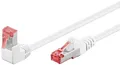 Produktbild: Goobay CAT 6 Patchkabel 1x 90° gewinkelt, S/FTP (PiMF), weiß