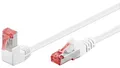 Produktbild: CAT 6Kabel łączący 1x 90 pod kątem,S/FTP (PiMF), biały - Długość kabla 0.5 m