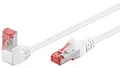 Produktbild: CAT 6Kabel łączący 1x 90 pod kątem,S/FTP (PiMF), biały - Długość kabla 0.5 m