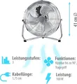 Produktbild: Grafner Ventilator Bodenventilator Ø41 cm im Retro-Stil, 100 Watt, mit 3 kraftvollen Stufen, verstellbarer Neigungswinkel, tragbar, 16 Zoll Standventilator Windmaschine Ventilator Retro