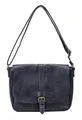 Produktbild: ITALYSHOP24 Damen Tasche Messenger Schultertasche Crossbody Umhängetasche Shopper Handtasche Tablettasche bis ca. 10-11 Zoll Überschlagtasche Leder Optik (Dunkelblau)