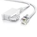 Produktbild: CSL - 10m Telefonkabel TAE-F Stecker auf RJ11 Stecker - Int. Norm 6P4C / 4-polig belegt - Flachkabel - von analoger Telefondose zum Telefon Fax Modem Router Anrufbeantworter, 10 Meter weiß