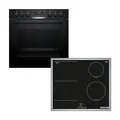 Produktbild: Bosch Einbauherd-Set HND616LS68, Serie 6 Einbau-Herd 60 cm mit Reinigungshilfe, Backwagen, AutoPilot10 HEB517BB4, Serie 4 Induktionskochfeld 60 cm mit Rahmen und Combi Zone, Herdgesteuert NVS645CB6E
