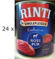 Produktbild: 24 x 800 g Rinti Singlefleisch Exclusive Ross pur (€ 6,98/kg) Hundenassfutter