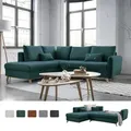 Produktbild: MIUFORM Scandic Lagom - Ecksofa mit Bettfunktion L-FORM LINKS - 242x202cm - Türkis - Sofa Schlafsofa Couch - Türkis