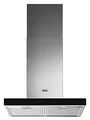 Produktbild: AEG DBE5660HB Kamin-Dunstabzugshaube mit Glas / Serie 8000 mit Breeze / Abluft oder Umluft / 60cm / Edelstahl / Hob²Hood / max. 480 m³/h / min. 56 – max. 73 dB(A) / A / Touch-Bedienung / Edelstahl