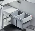 Produktbild: Hailo Tandem Mülleimer Küche Einbau-Mülleimer 40cm Schrank Trennsystem 2x18 L