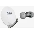 Produktbild: Fuba Sat Anlage 2 Teilnehmer | Satellitenschüssel Komplettset - DAA 650 G Sat-Schüssel 60x65cm Alu hellgrau + Fuba DEK 217 Twin LNB 2 Teilnehmer (DV